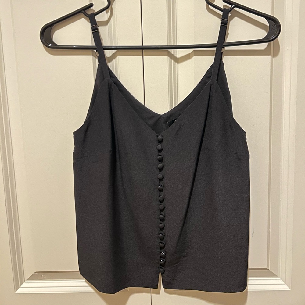 Madewell Black Silk Cami Tank Top
